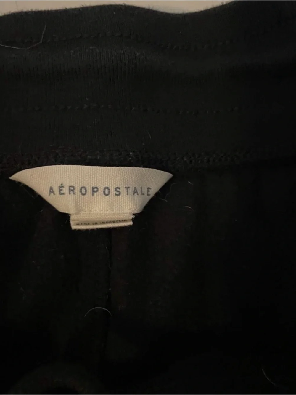 Aeropostale Black Sweatpants with White Script and '87 Accent